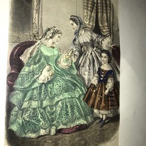 Antique French Print Ad See All Pics Signed! 9x6”